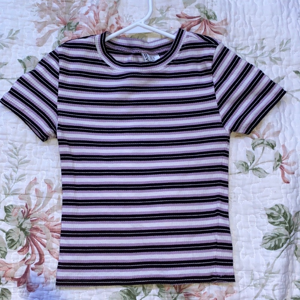 DIVIDED striped ribbed crop top